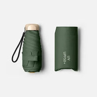 Lightweight Vinyl Pocket Sun and Rain Umbrella, Water-Resistant with UV Protection for Travel