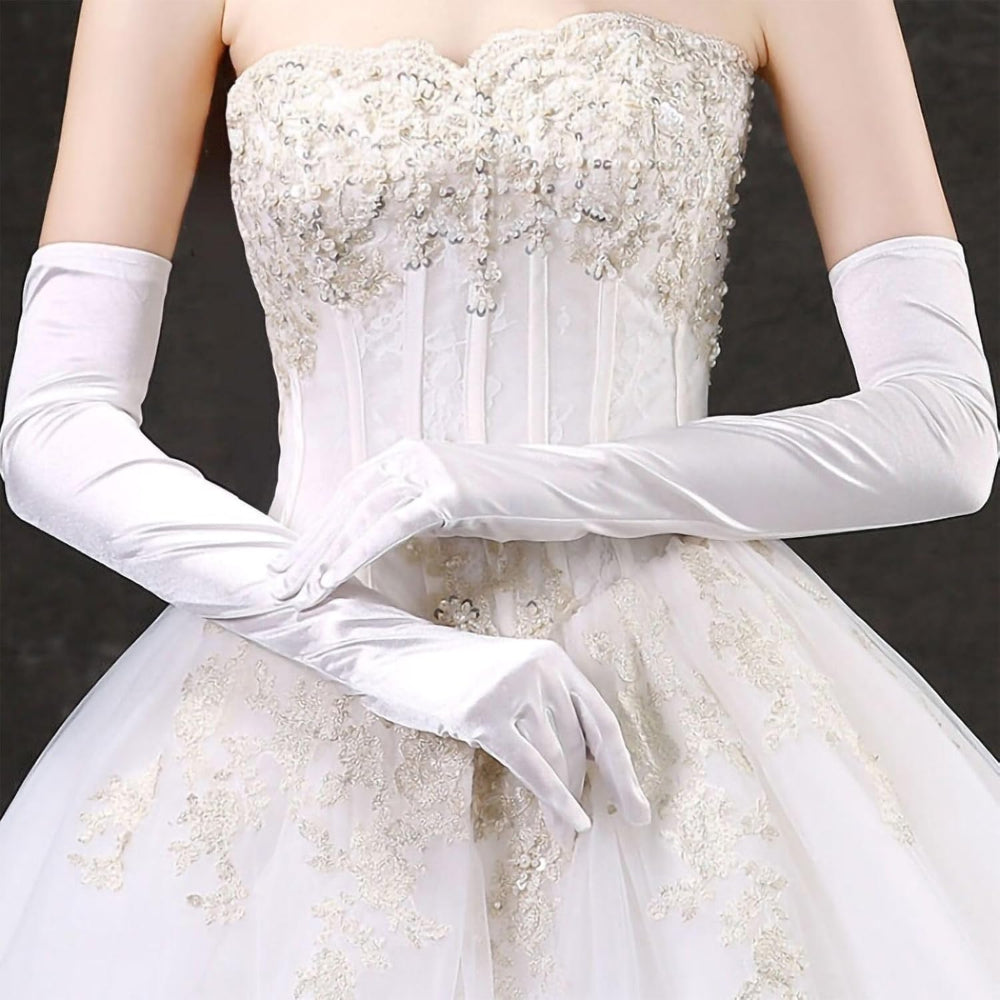 Long Elbow-Length Opera Costume Gloves