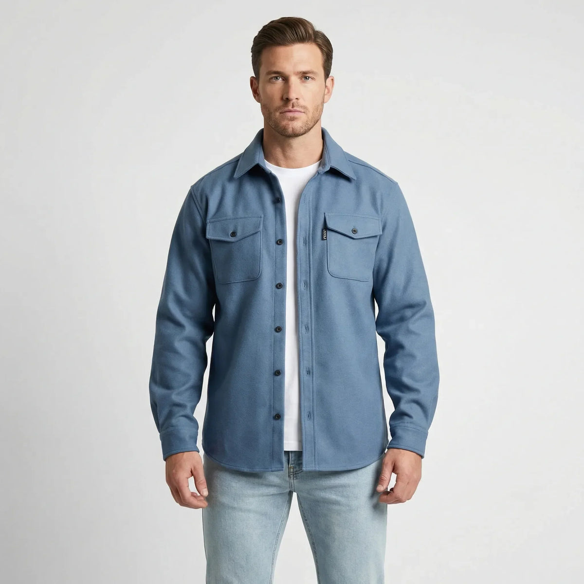 Long-Sleeve Overshirt with Chest Pockets