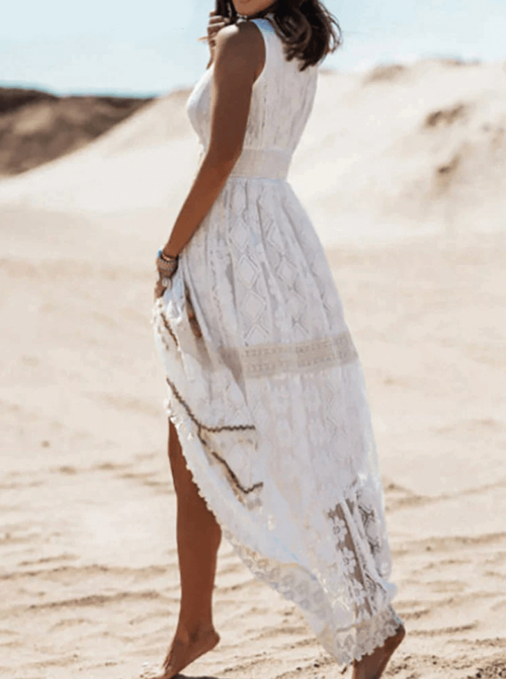 Loose Boho Maxi Dress with Stylish Details