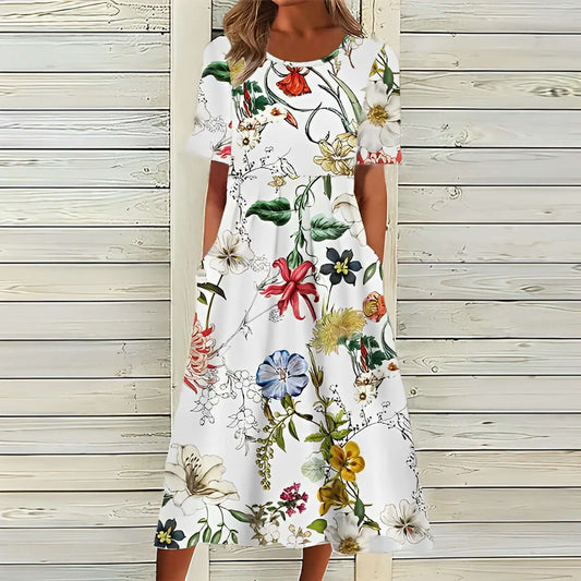 Loose-Fit Floral Summer Midi Dress