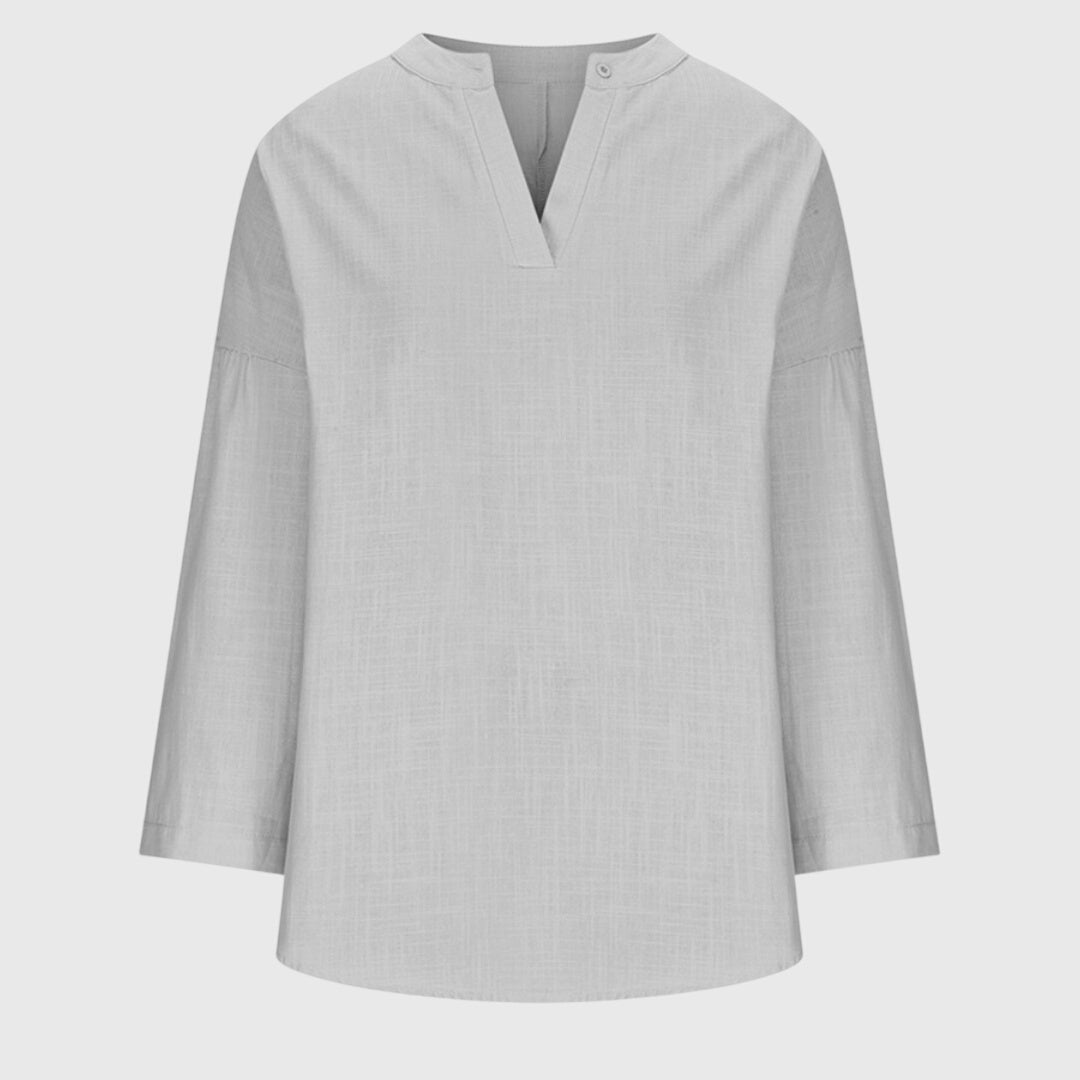 Loose Long-Sleeve Beach Shirt with Elegant Pattern – Versatile and Breathable