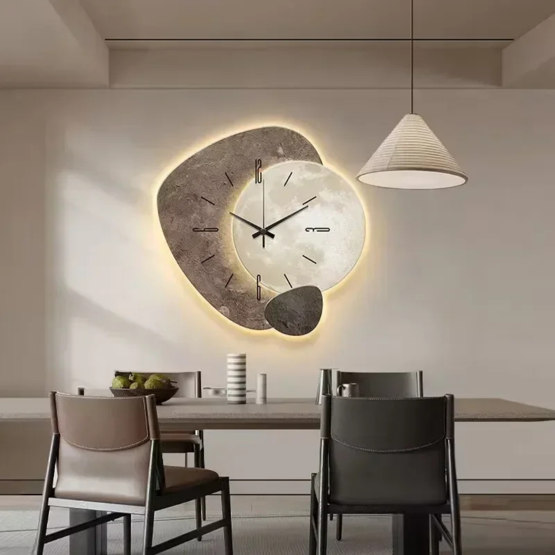LunaWood Wall Clock - Natural Elegance with a Soft LED Glow