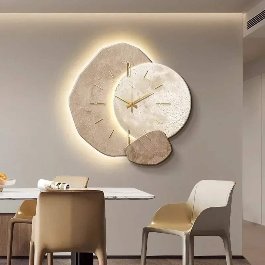 LunaWood Wall Clock - Natural Elegance with a Soft LED Glow