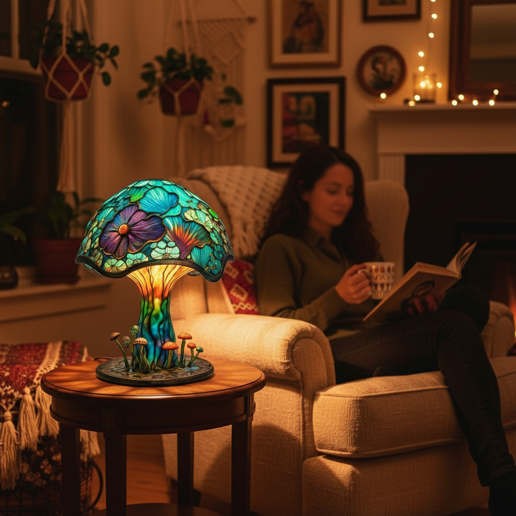 Magical Colorful Glass Lamp for a Cozy Atmosphere