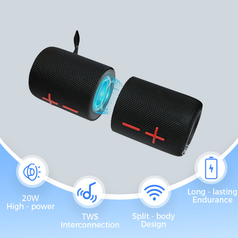 Magnetic 2-in-1 Bluetooth Speaker with Deep Bass