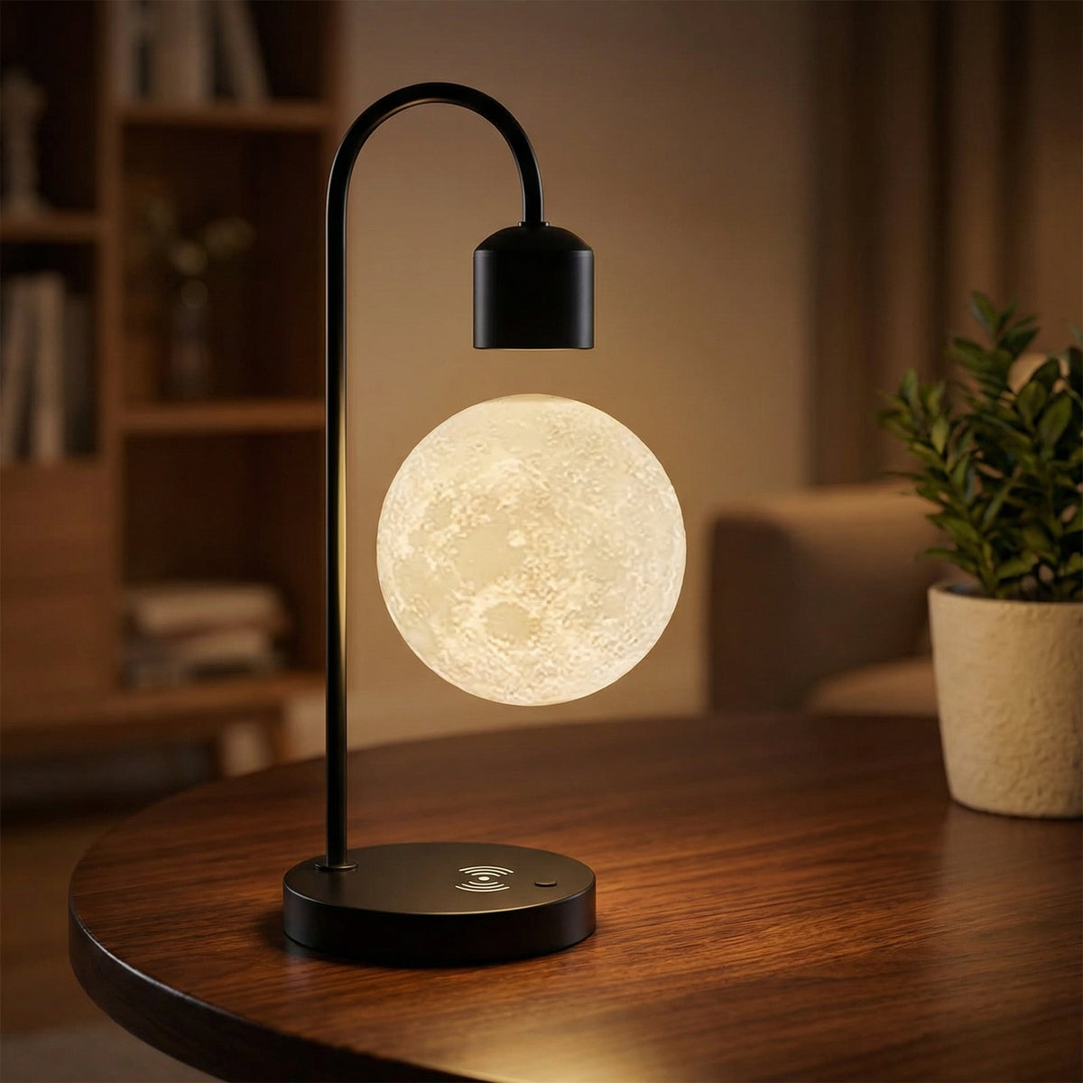 Magnetic Levitation Moon Night Light with Wireless Charging