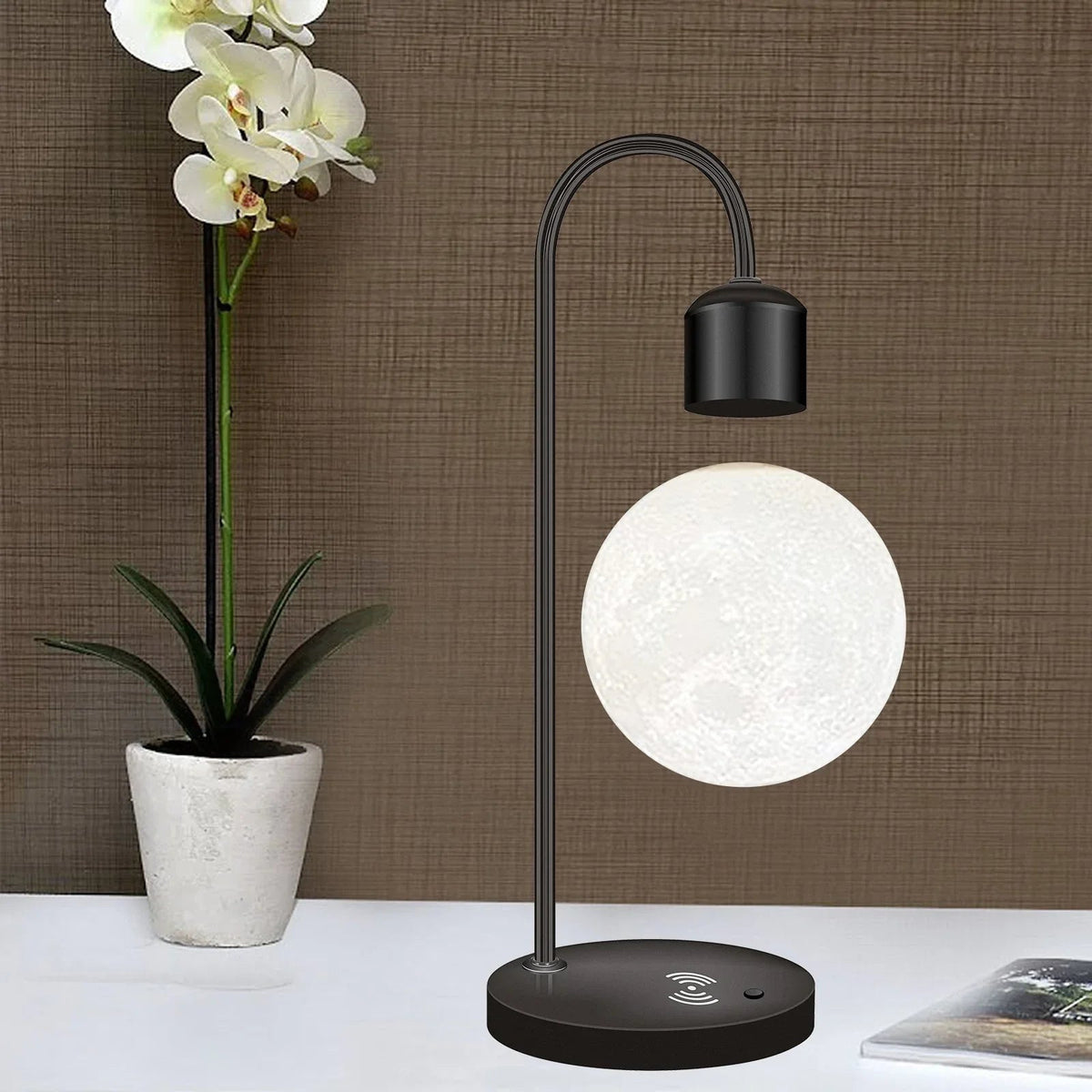 Magnetic Levitation Moon Night Light with Wireless Charging