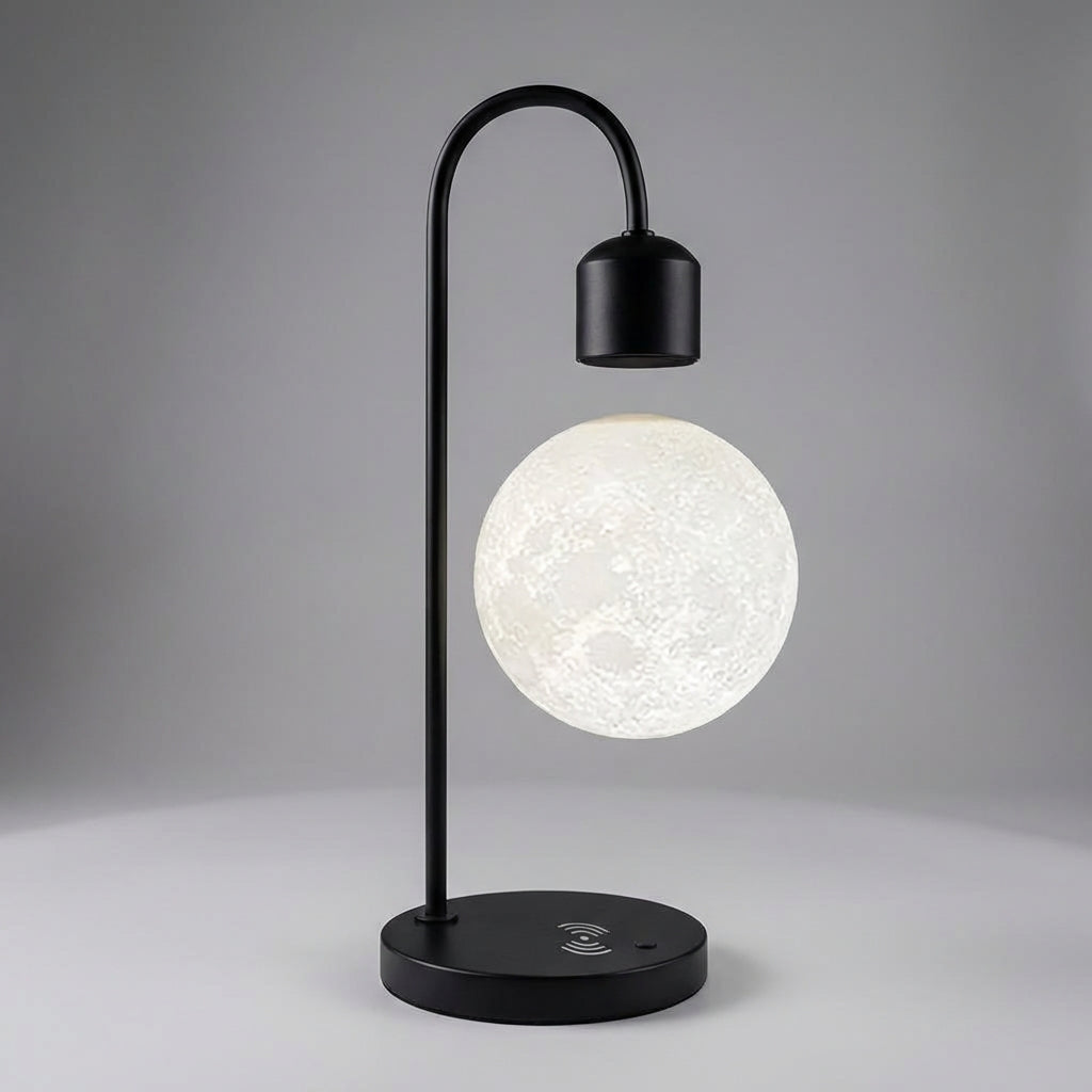 Magnetic Levitation Moon Night Light with Wireless Charging