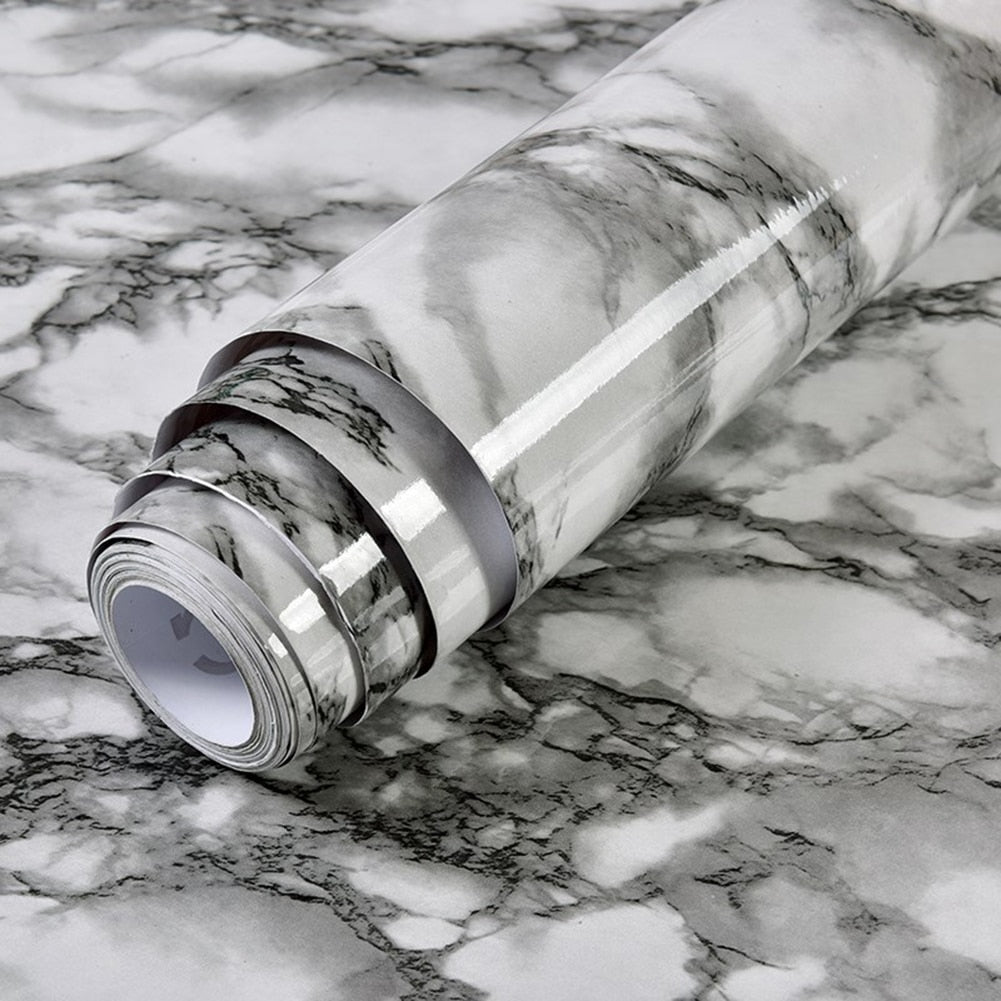 Marble-Look Surface Wrap - Waterproof and Oilproof Decorative Film