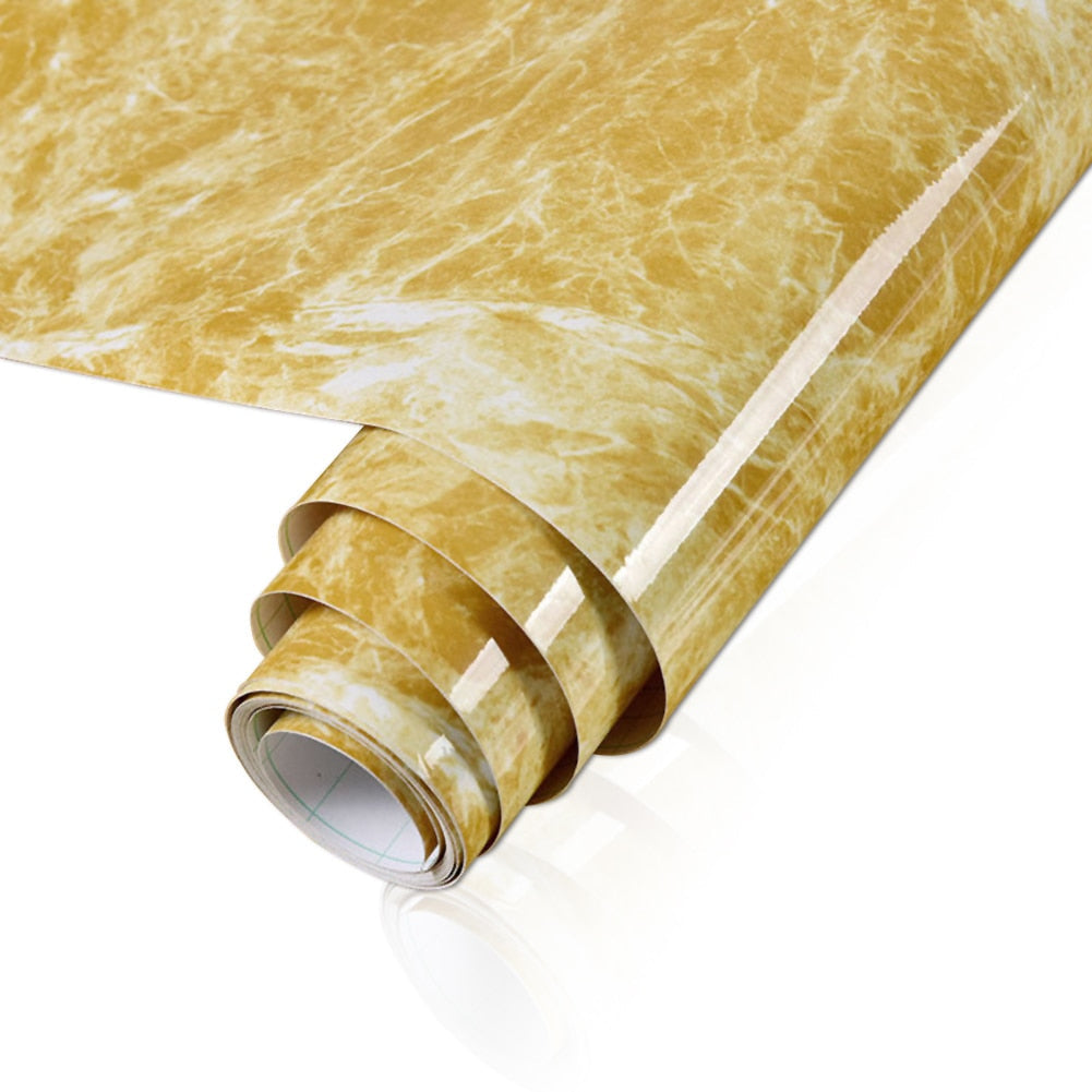 Marble-Look Surface Wrap - Waterproof and Oilproof Decorative Film
