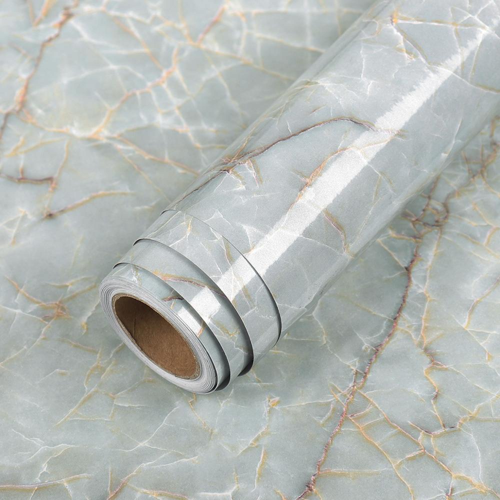 Marble-Look Surface Wrap - Waterproof and Oilproof Decorative Film