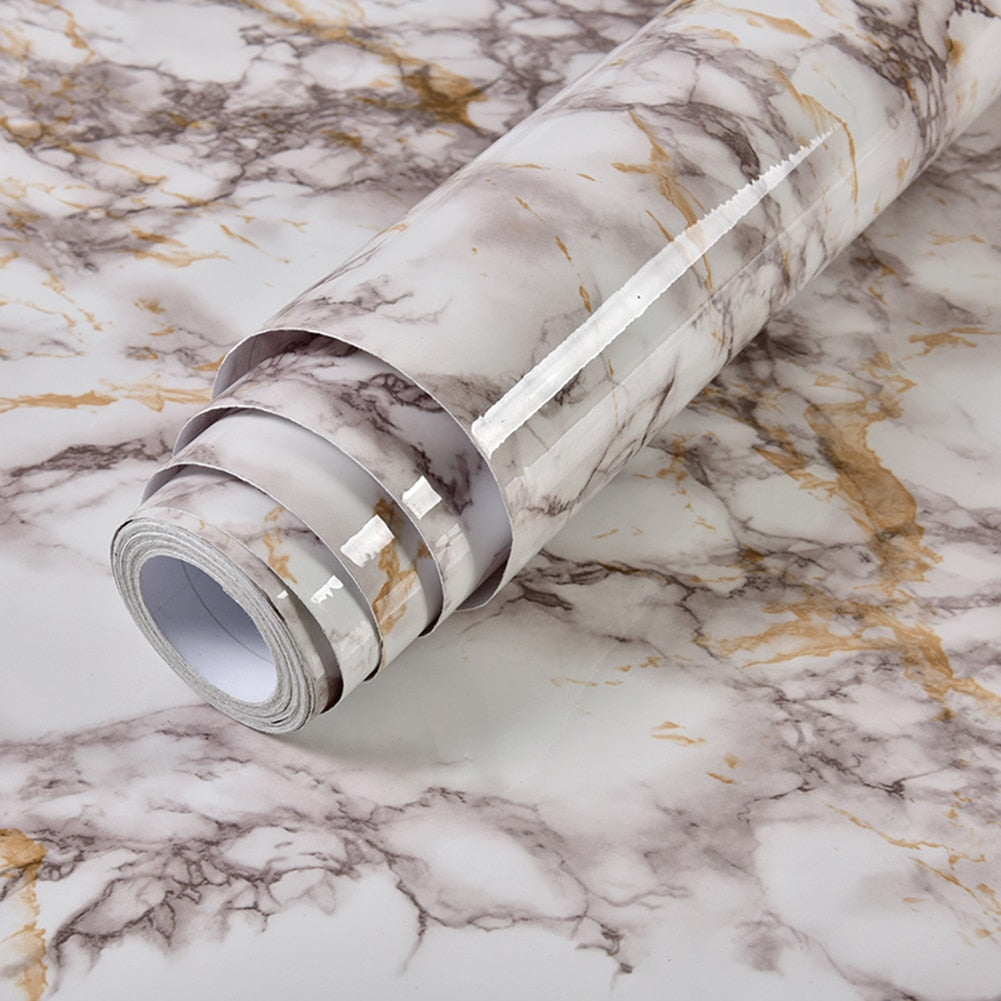 Marble-Look Surface Wrap - Waterproof and Oilproof Decorative Film