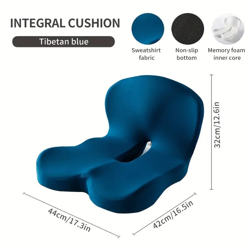 Memory Foam Backrest and Seat Cushion - Lumbar and Buttock Support