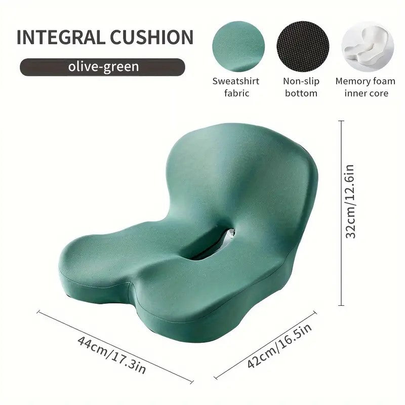 Memory Foam Backrest and Seat Cushion - Lumbar and Buttock Support
