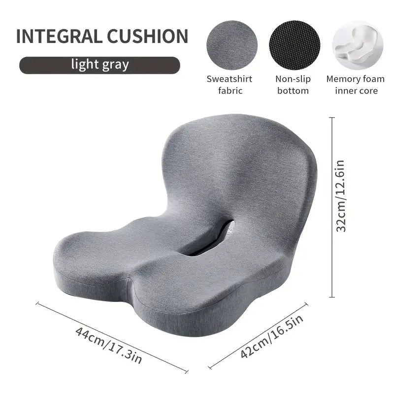 Memory Foam Backrest and Seat Cushion - Lumbar and Buttock Support