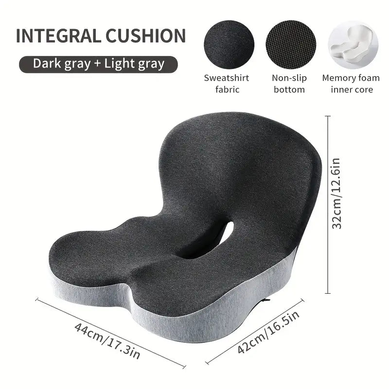 Memory Foam Backrest and Seat Cushion - Lumbar and Buttock Support