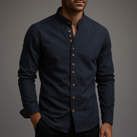 Men's Band Collar Shirt