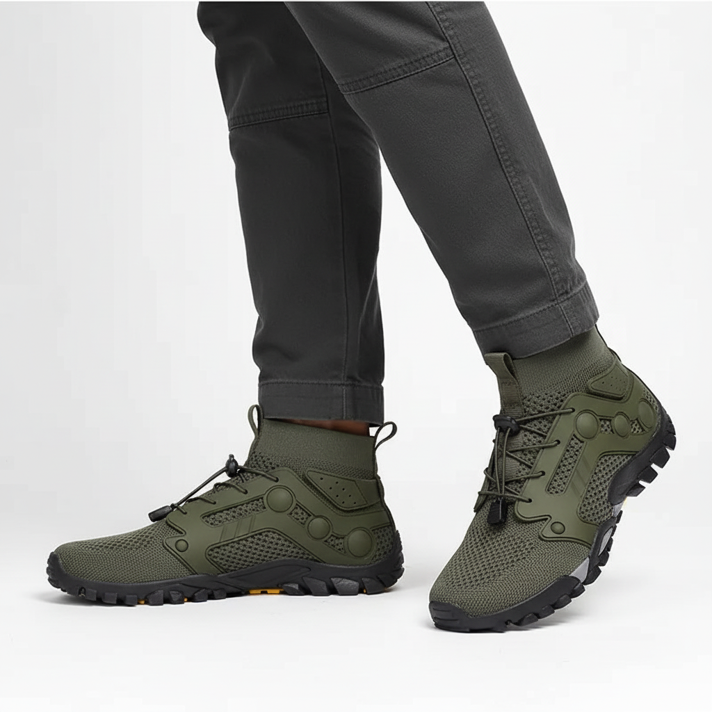 Men's Barefoot High-Top Walking Shoes for Trail & Comfort