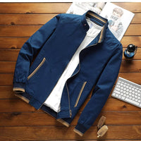 Men's Bomber Jacket with Stand Collar