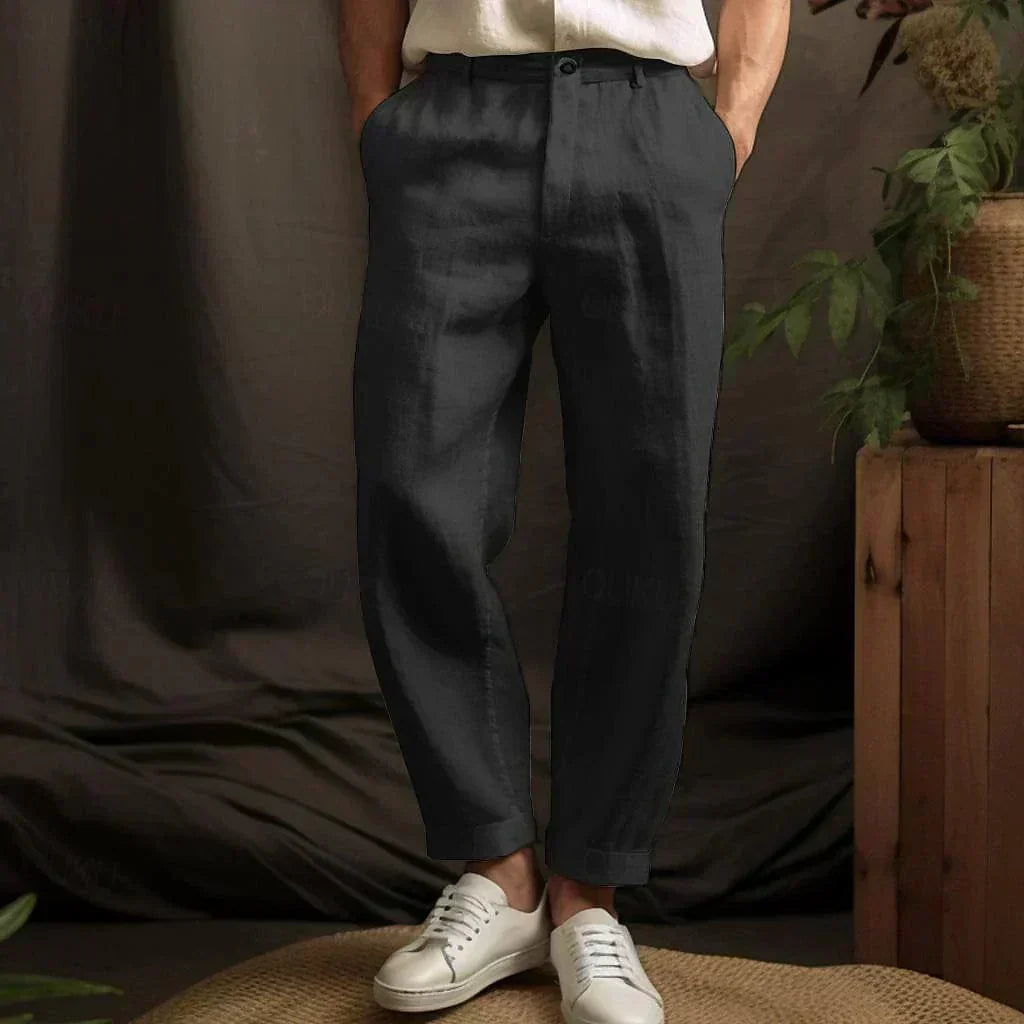 Men's Breezy Relaxed-Fit Straight-Leg Trousers