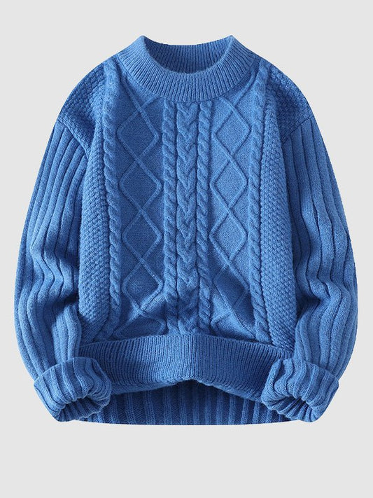 Men's Cable Crew Neck Sweater
