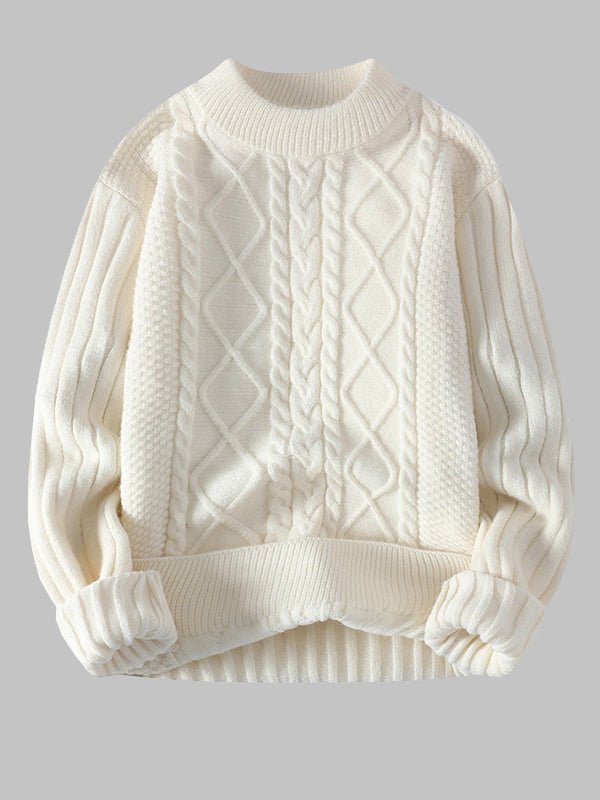 Men's Cable Crew Neck Sweater