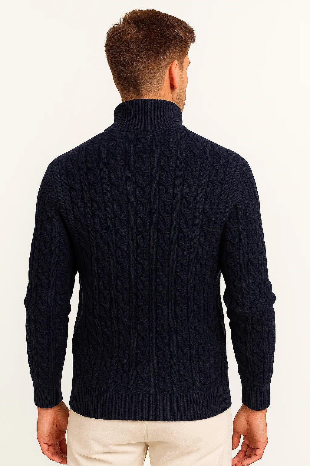 Men's Cable-Knit Half-Zip Sweater