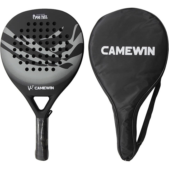Men's Carbon Fibre Paddle Tennis Racket with Grip and Bag