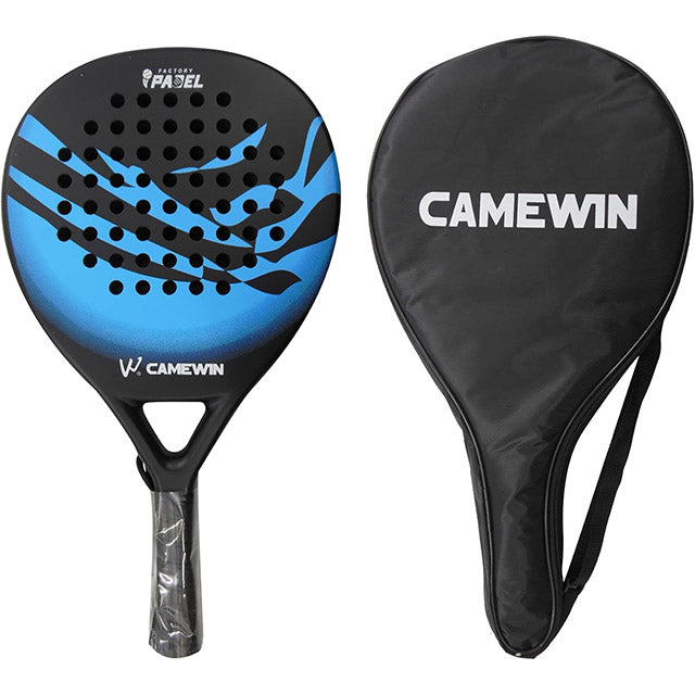 Men's Carbon Fibre Paddle Tennis Racket with Grip and Bag