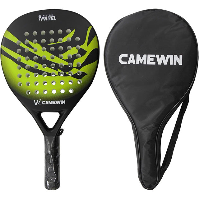 Men's Carbon Fibre Paddle Tennis Racket with Grip and Bag