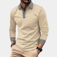Men's Casual Long-Sleeve Polo Shirt