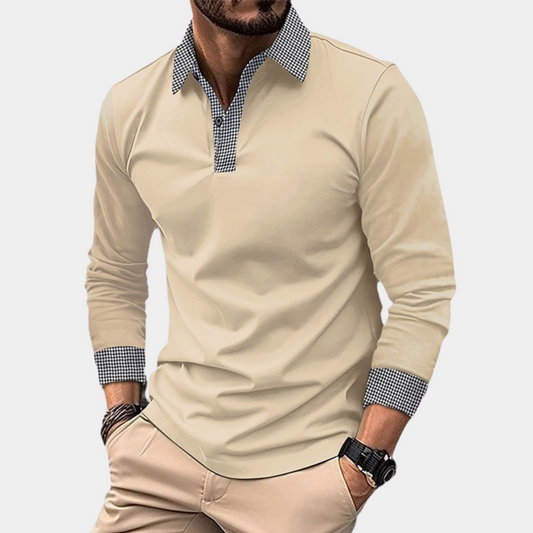 Men's Casual Long-Sleeve Polo Shirt