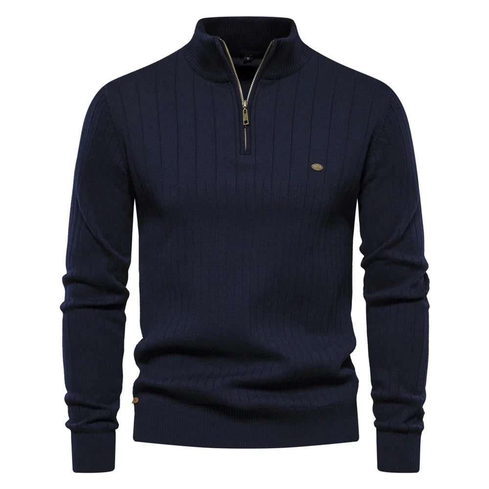 Men's Casual Quarter-Zip Pullover Sweater