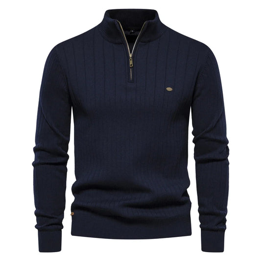 Men's Casual Quarter-Zip Pullover Sweater