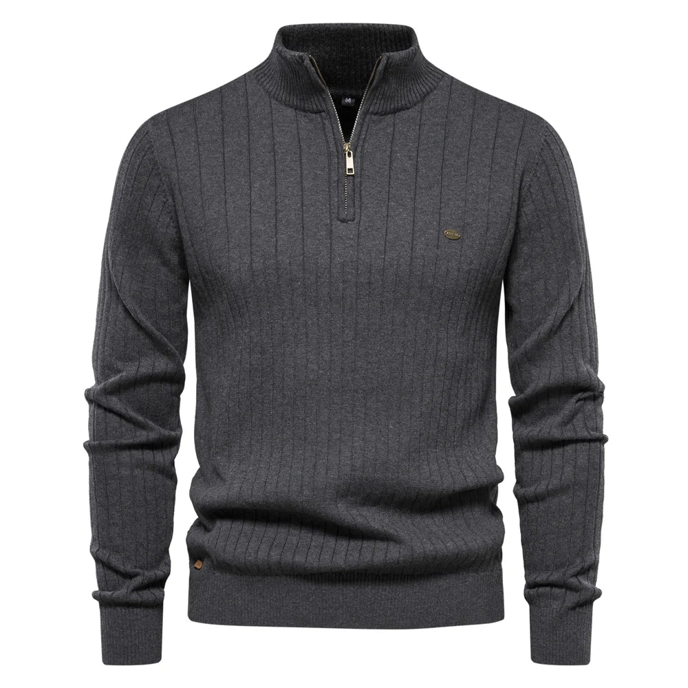 Men's Casual Quarter-Zip Pullover Sweater