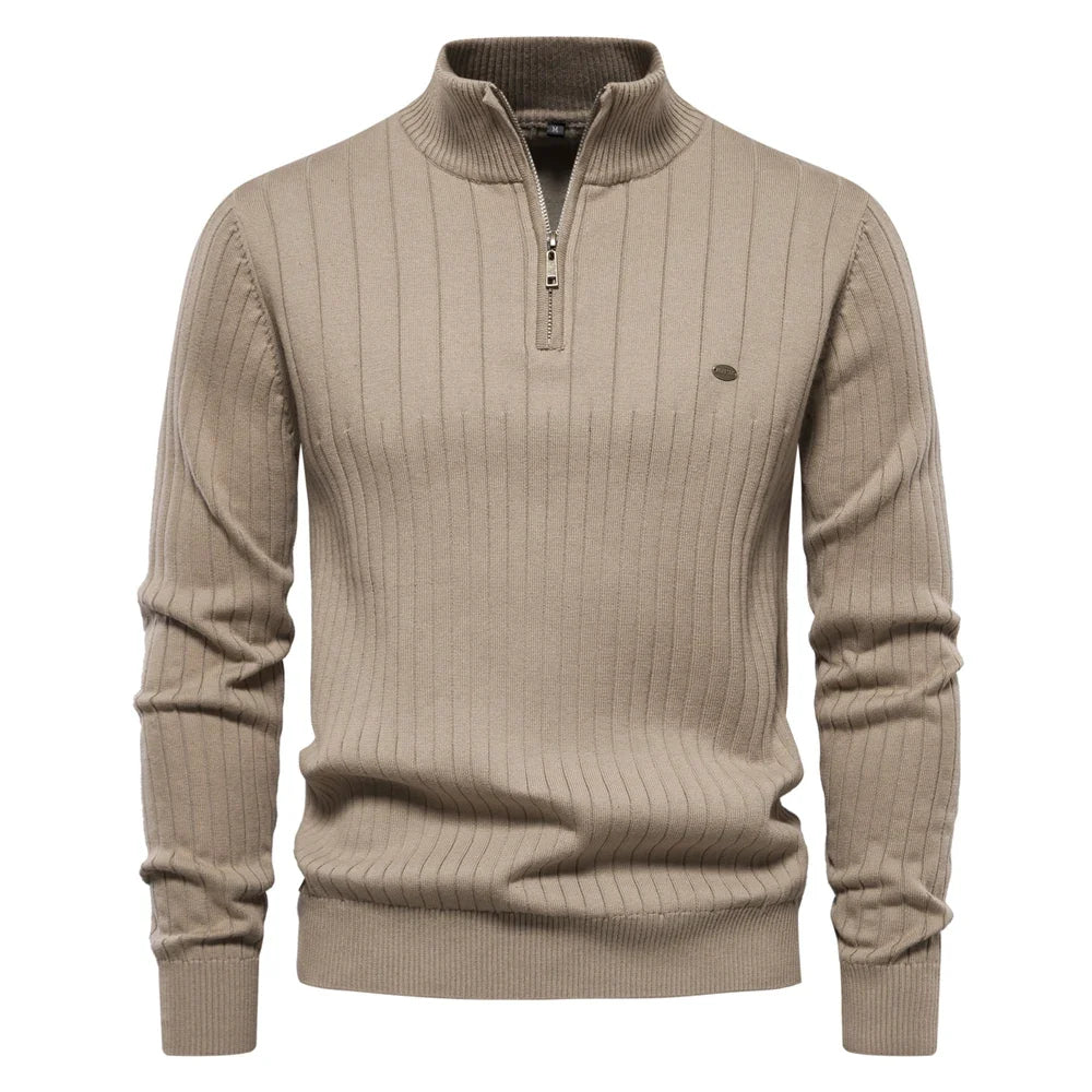 Men's Casual Quarter-Zip Pullover Sweater