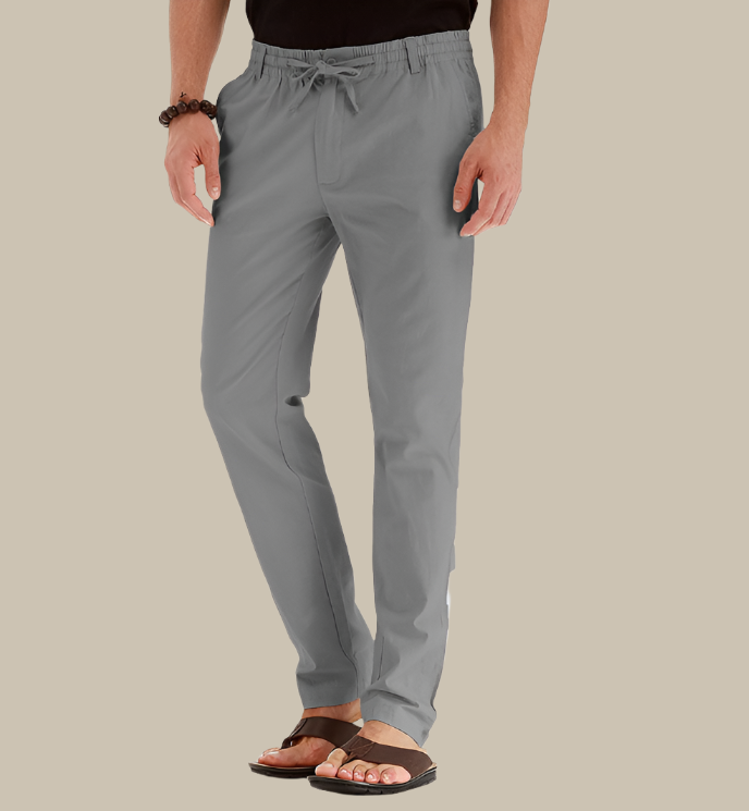 Men's Casual Summer Pants with Elastic Waistband