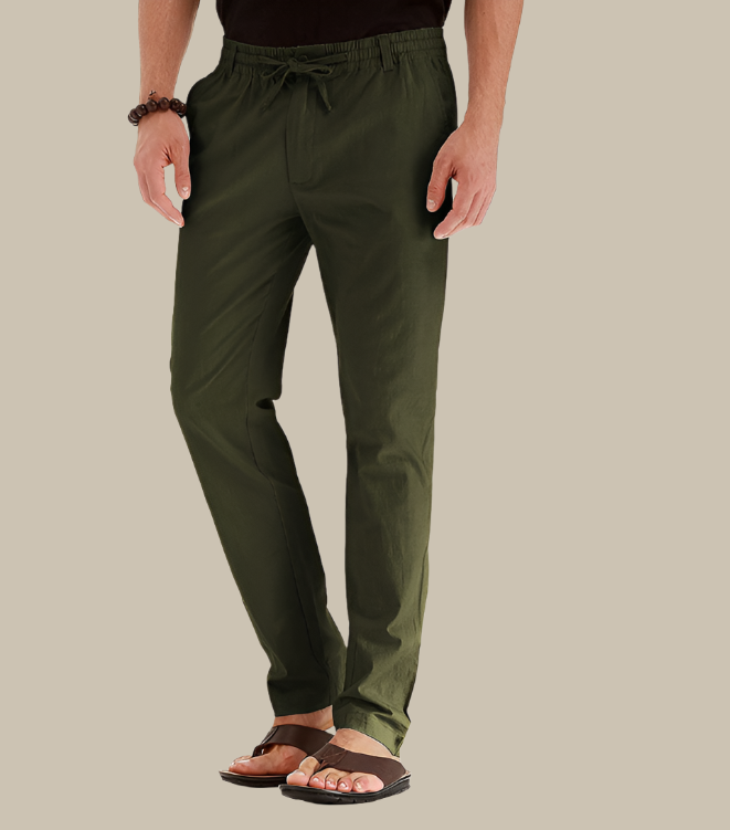 Men's Casual Summer Pants with Elastic Waistband