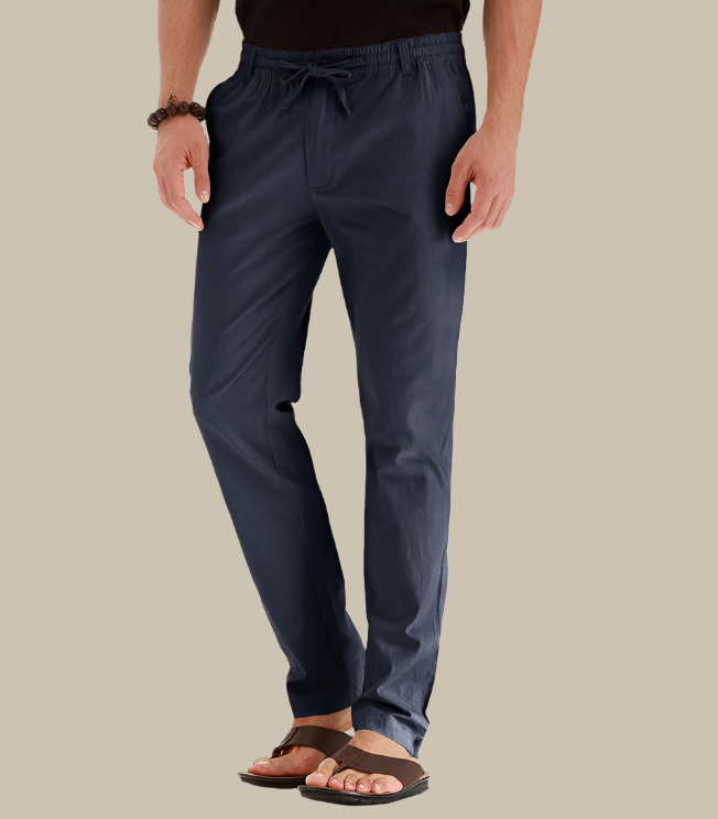 Men's Casual Summer Pants with Elastic Waistband