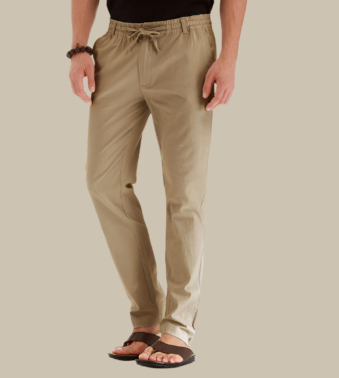 Men's Casual Summer Pants with Elastic Waistband