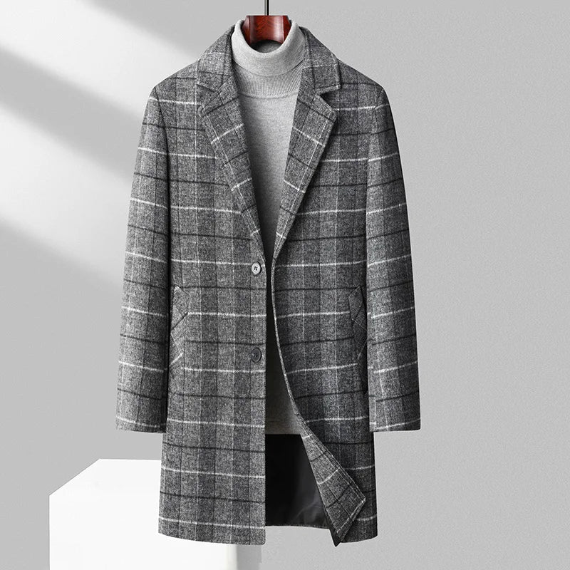 Men's Classic Plaid Overcoat
