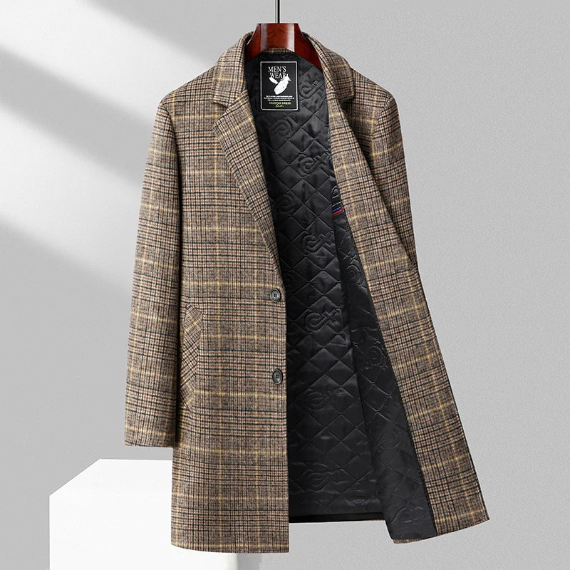 Men's Classic Plaid Overcoat