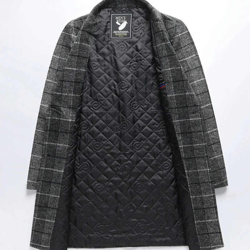 Men's Classic Plaid Overcoat