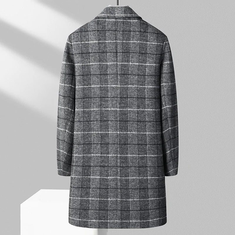 Men's Classic Plaid Overcoat