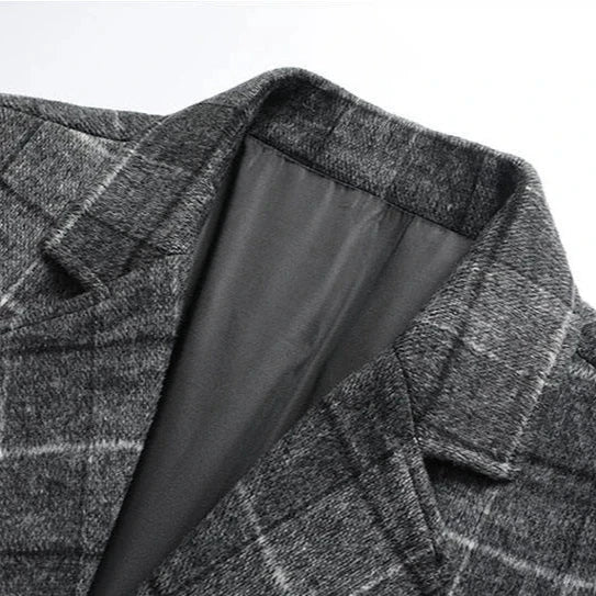Men's Classic Plaid Overcoat