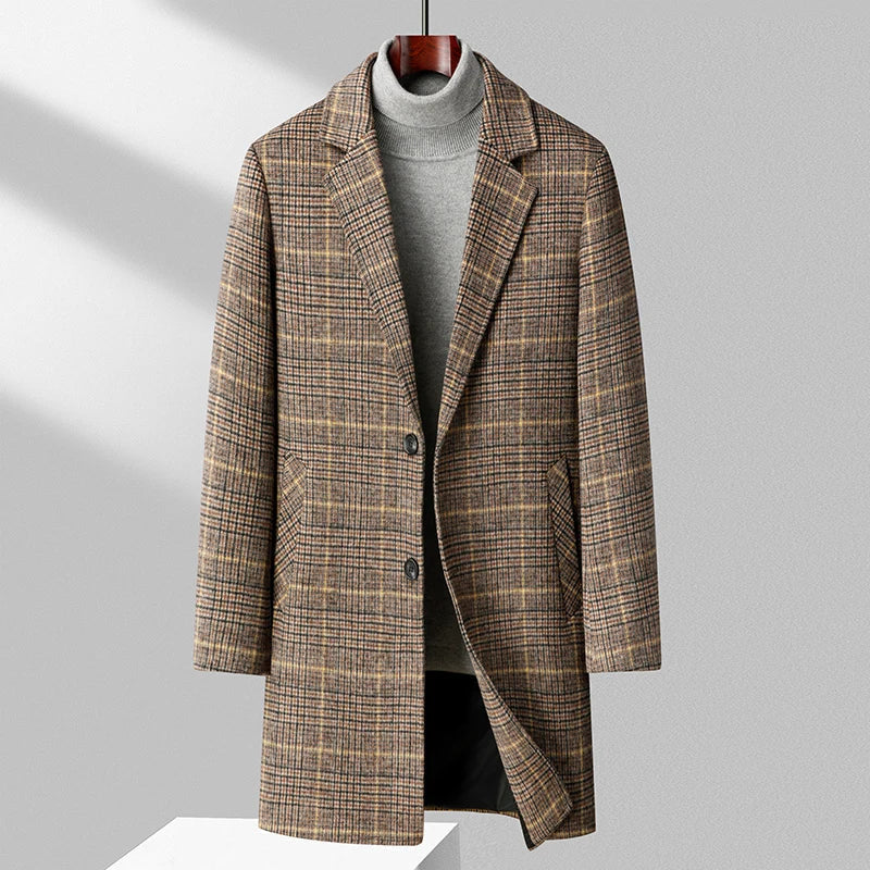 Men's Classic Plaid Overcoat