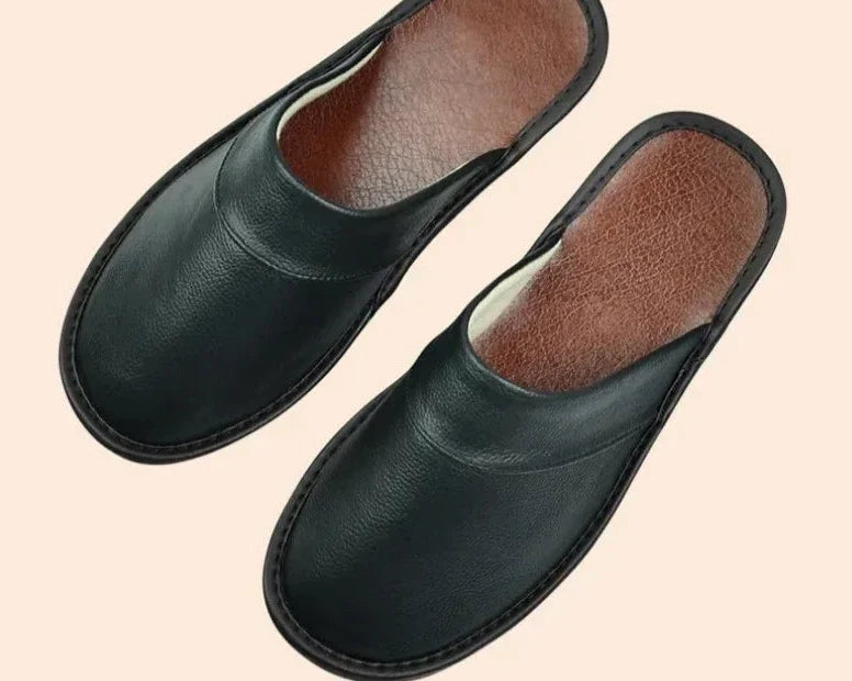 Men's Comfortable Black Slippers