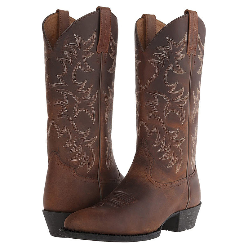 Men's Comfortable Cowboy Boots | Black & Brown