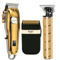 Men's Cordless Gold Hair Clipper Set